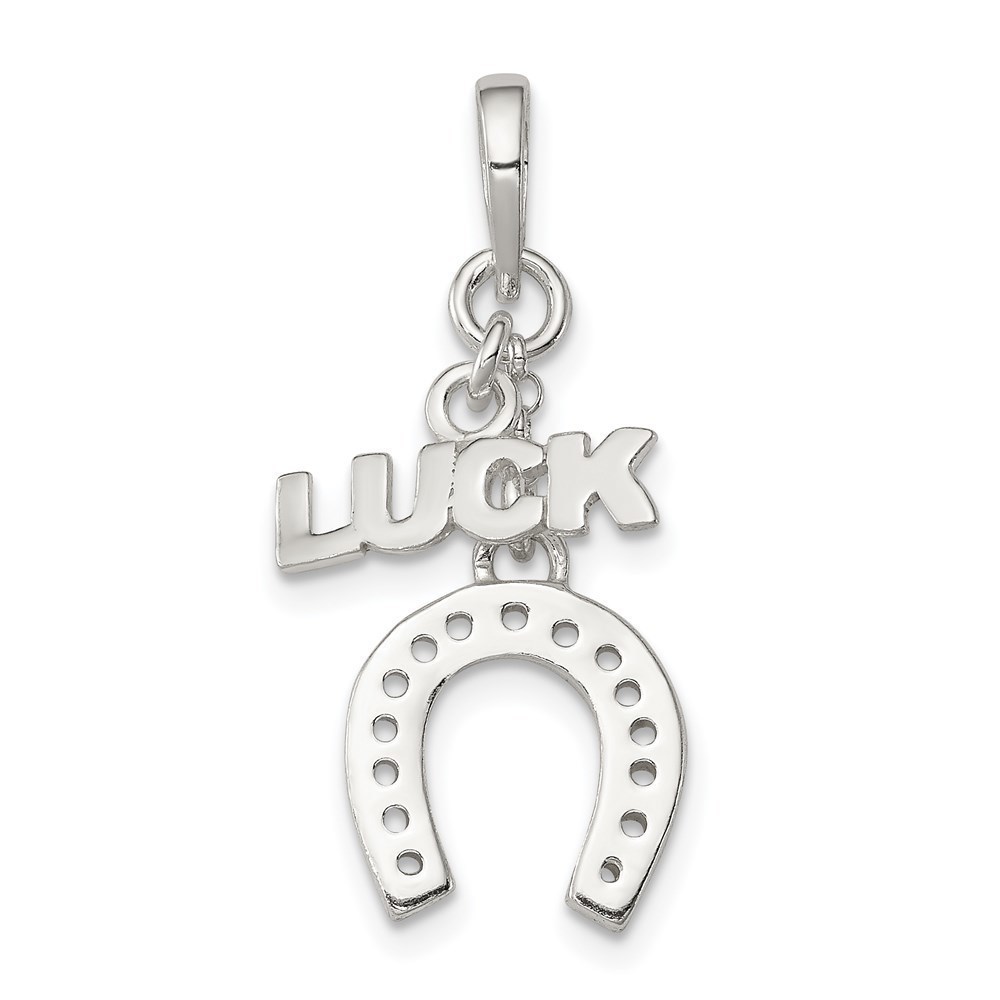 925 Sterling Silver Luck & Equestrian Horseshoe Necklace Charm Pendant